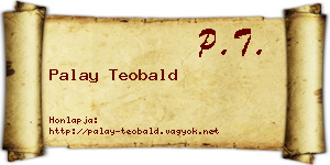 Palay Teobald névjegykártya
